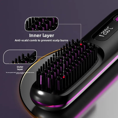 GlowSmooth Wireless Hair Comb Styler